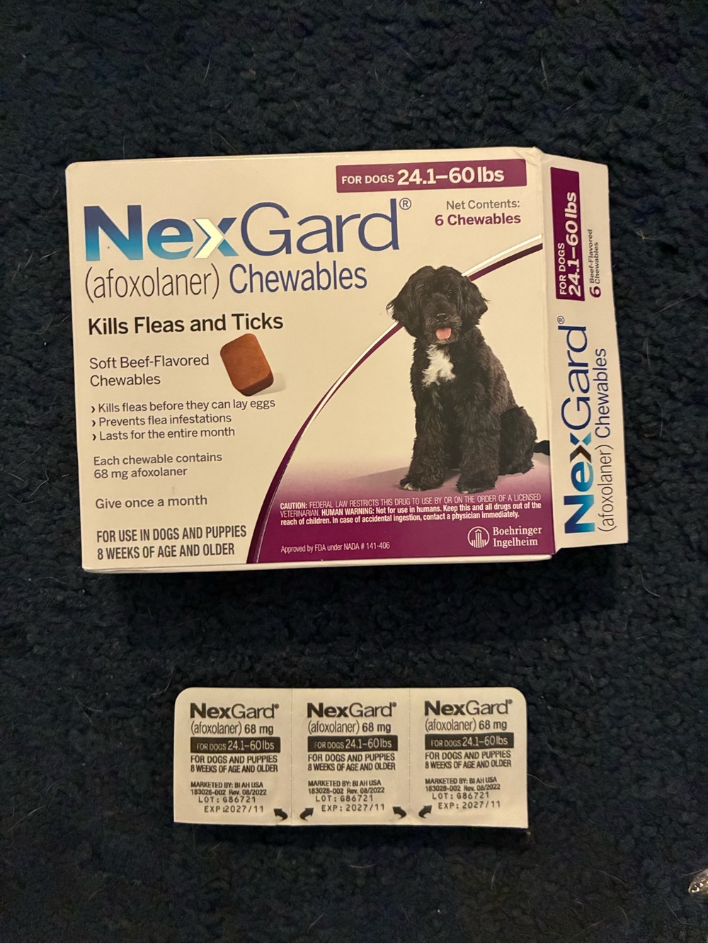 NexGard  for Dogs 24.1–60 lbs OPEN BOX SALE 3 pack